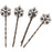 Antiqued Brass Color Ornate Filigree Bobby Pin 2 1/2 Inches (63.5mm) (4 Pcs.)