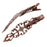Antiqued Copper Alligator Hair Clips With Diamond Filigree Adornment -2 Inch (4 pcs)