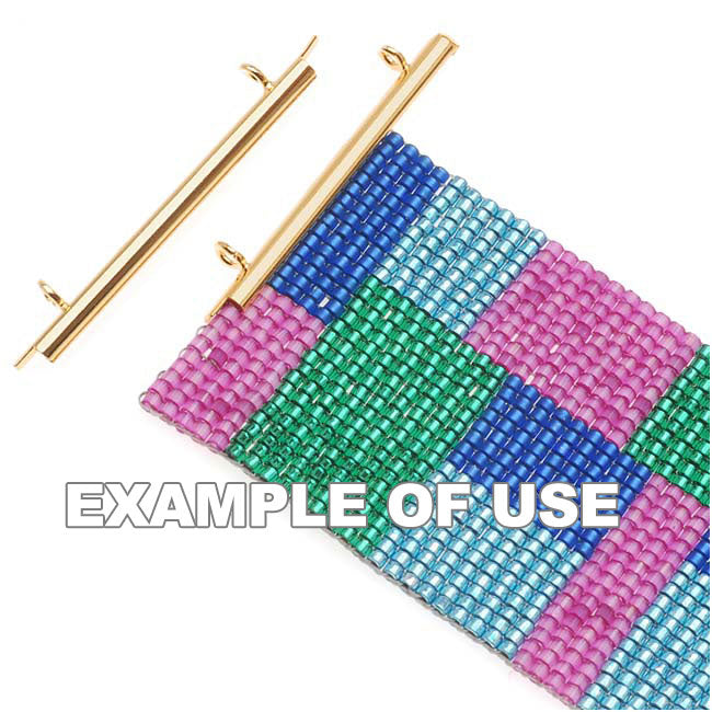 Miyuki Findings Gold Plated Seed Bead Slide End Tubes 20mm (2 Pieces)