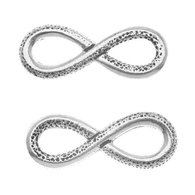 TierraCast Antiqued Silver Plated Lead-Free Pewter Infinity Connector Link 12x31.5mm (2 Pieces)