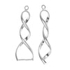 Pinch Bail for Earrings or Pendants, Double Twist, 35mm, Silver Plated (2 Pieces)