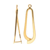 Pinch Bail for Earrings or Pendants, Tear Drop Design, 34mm, Gold Plated (2 Pieces)