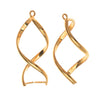 Pinch Bail for Earrings or Pendants, Single Twist, 32mm, Gold Plated (2 Pieces)