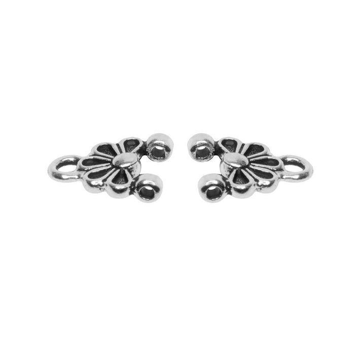 Connector Link, Oasis 14mm, Antiqued Silver, By TierraCast (2 Pieces)