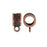 Slider Bail, Roped Round 16mm, Fits 8mm Cord, Antiqued Copper, By TierraCast (2 Pieces)