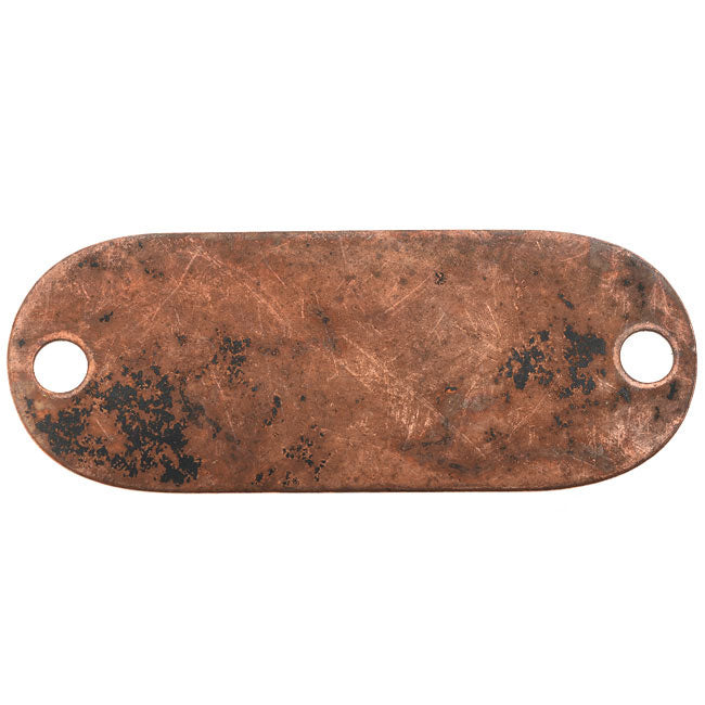 Vintaj Artisan Copper, Oval Connector Blank 24 Gauge Thick 46x18mm (1 Piece)