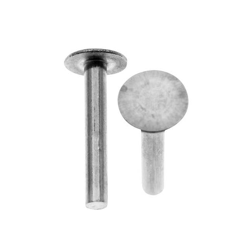 The Beadsmith Metal Elements, 1/4 Inch Nail Head Rivets for Leather 1.3mm Diameter, Aluminum (100 pc)