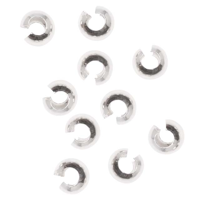 Crimp Bead Covers, 4mm Sterling Silver (10 Pieces)