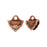 TierraCast Crimp Cord Ends, Palace Triangle 12mm Antiqued Copper Plated (2 Pieces)