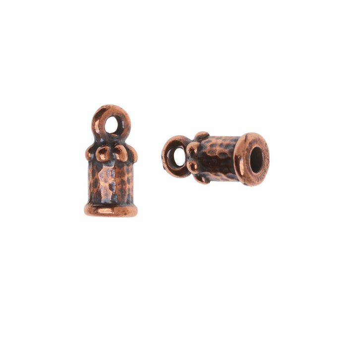 TierraCast Cord Ends, Palace Dome 10.5mm, Fits 2mm Cord, Antiqued Copper Plated (2 Pieces)