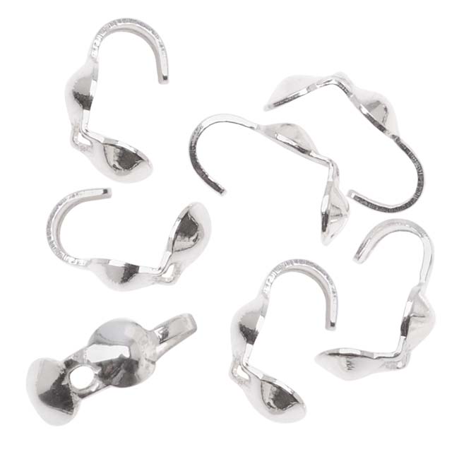 Knot Covers, Clamshell 3.8mm, Sterling Silver (6 Pieces)