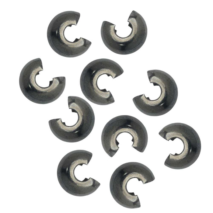 Crimp Beads Covers, 5mm, Gun Metal Plated (10 Pieces)