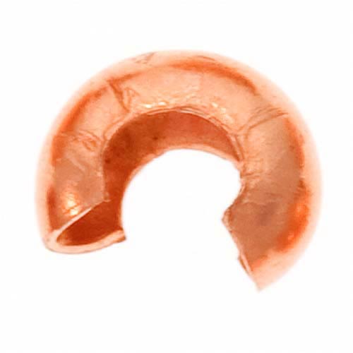Crimp Bead Covers, 3mm, Bright Copper (50 Pieces)