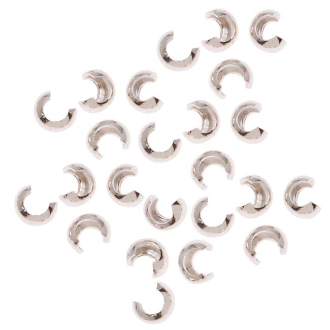 Crimp Bead Covers, 2.4mm, 20 Pieces, Sterling Silver