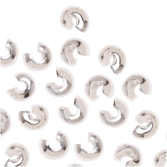 Crimp Bead Covers, 3mm, Silver Tone (144 Pieces)