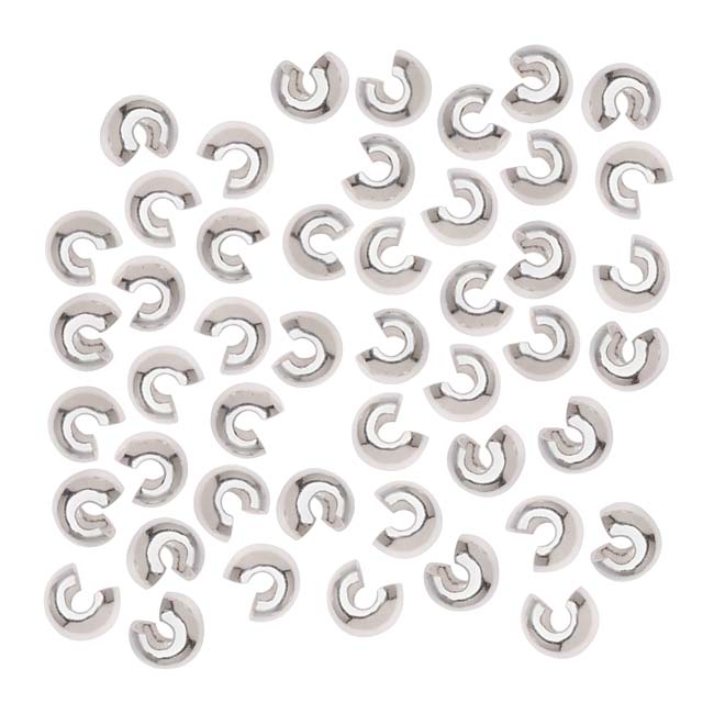 Crimp Bead Covers, 4mm, Silver Tone (144 Pieces)
