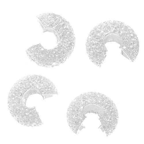 Crimp Bead Covers, Stardust Sparkle 4mm, Silver Plated (144 Pieces)