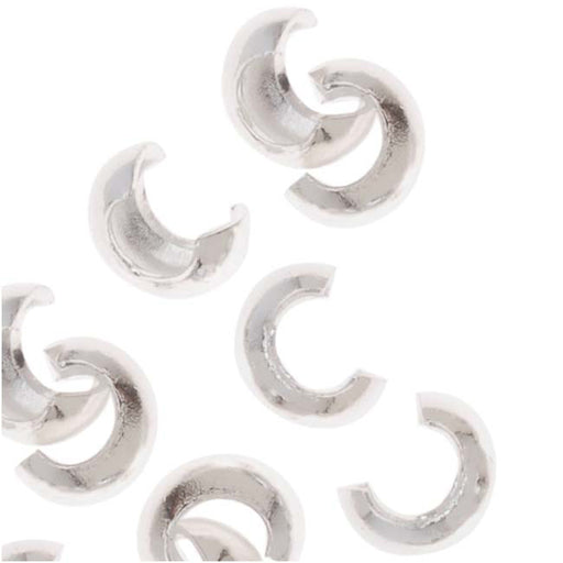 Crimp Bead Covers, 3mm, Silver Plated (50 Pieces)