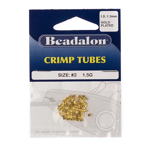 Beadalon Crimp Tubes Size 2 1.5g-Gold-Plated