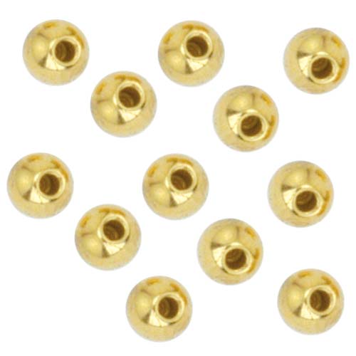 Beadalon End Cap Beads for Memory Wire, Round Glue In 3mm Gold Plated (12 Pieces)