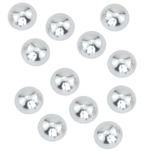 Beadalon End Cap Beads for Memory Wire, Round Glue In 3mm Silver Plated (12 Pieces)