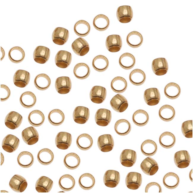 Crimp Beads, Barrel 2x1.5mm, Brass (100 Pieces) — Beadaholique