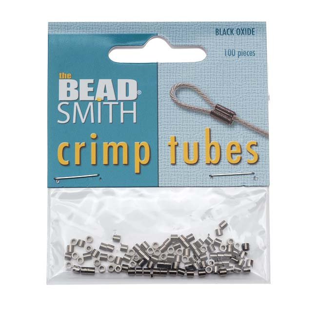 The Beadsmith Crimp Beads, 1.5x1.5mm, Black Ox / Gunmetal (100 Pieces)
