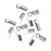 Cord Ends, Foldover For 3mm Ribbon, Silver Plated (20 Pieces)