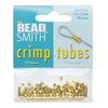 The Beadsmith Crimp Beads, Tube 2.5x2.5mm, Gold Plated (100 Pieces)