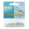 The Beadsmith Crimp Beads, Tube 2.5x2.5mm, Silver Plated (100 Pieces)