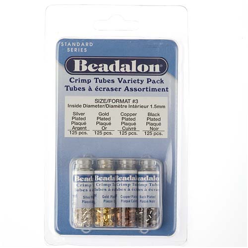 Beadalon Crimp Beads, 4 Color Assorted Variety Pack 1.5mm (500 Pieces)