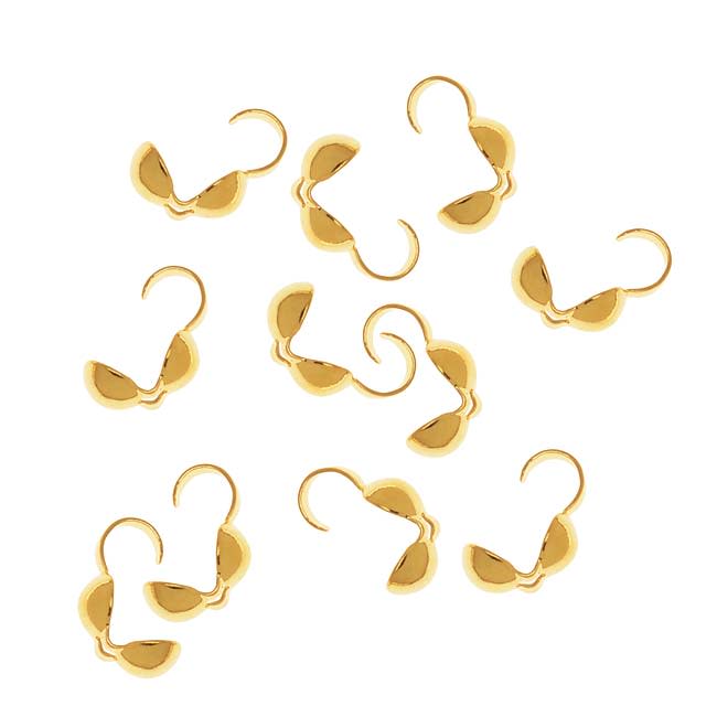 Knot Covers, Clamshell 3.7mm, 22K Gold Plated (50 Pieces)