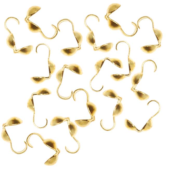 Knot Covers, Clamshell 3.7mm, Brass (50 Pieces)