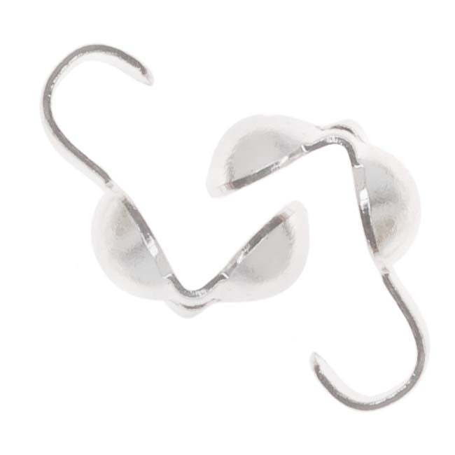 Knot Covers, Clamshell 3.7mm, Silver Plated (50 Pieces)