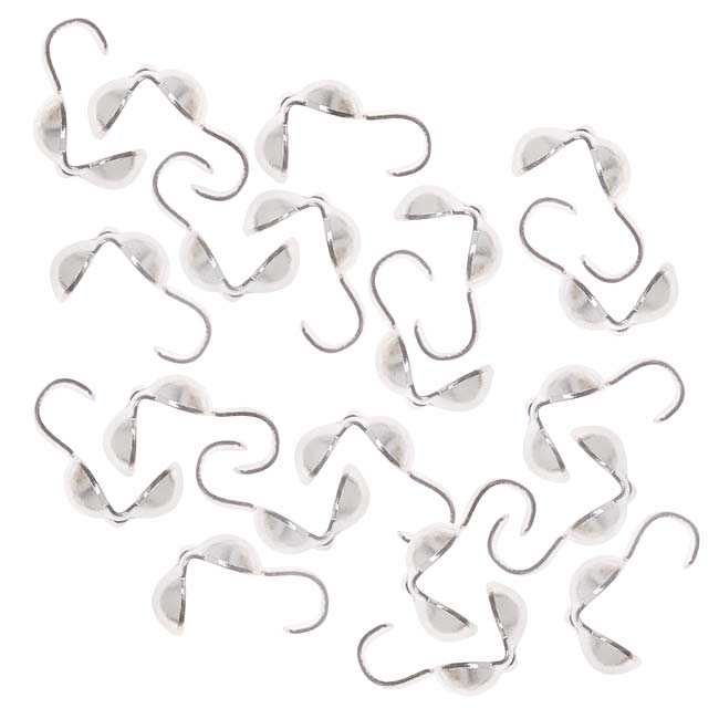 Knot Covers, Clamshell 3.7mm, Silver Plated (50 Pieces)
