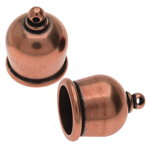 TierraCast Maker's Collection, Taj Cord Ends Fits 10mm Antiqued Copper Plated (2 Pieces)
