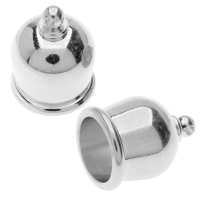 TierraCast Maker's Collection, Taj Cord Ends Fits 10mm Silver Tone (2 Pieces)