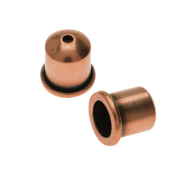TierraCast Maker's Collection, Cupola Cord Ends Fits 6mm Antiqued Copper Plated (2 Pieces)