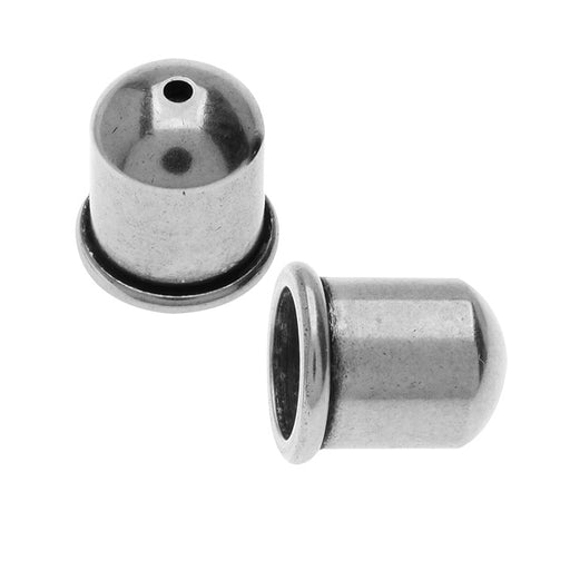 TierraCast Maker's Collection, Cupola Cord Ends Fits 8mm Antiqued Pewter (2 Pieces)