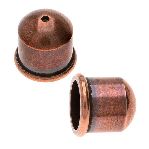 TierraCast Maker's Collection, Cupola Cord Ends Fits 10mm Antiqued Copper Plated (2 Pieces)
