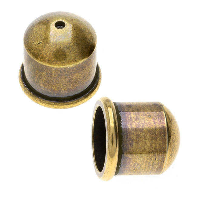 TierraCast Maker's Collection, Cupola Cord Ends Fits 10mm Brass Oxide Finish (2 Pieces)