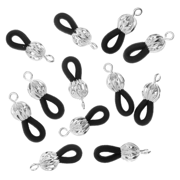 Ends For Eyeglass Chain / Holder Silver Plated (6 Pairs)