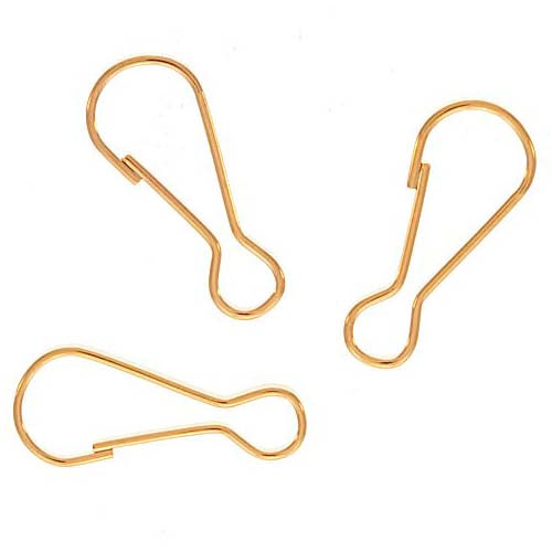 Clips, For ID Badge Holder and Lanyard 24mm, 22K Gold Plated (10 Pieces)