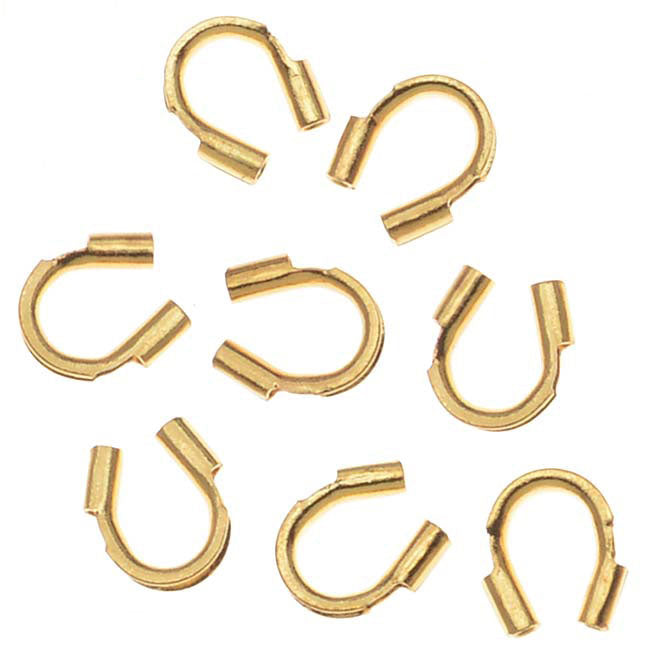 14K Solid Yellow Gold Wire Guard Cord Cover Protector Stringing