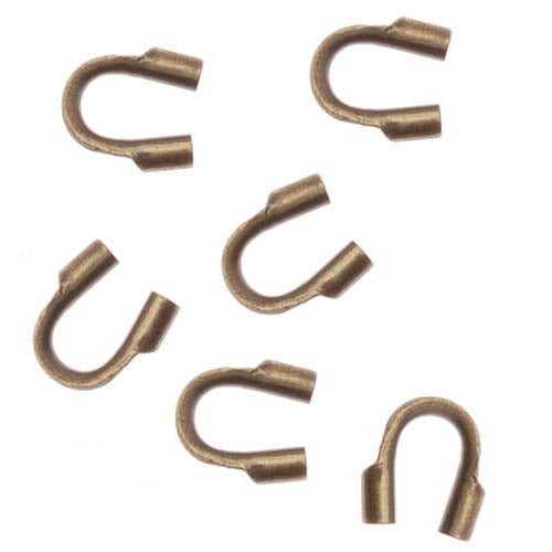 Antiqued Brass Wire & Thread Protectors .024 Inch Loops (50 Pieces)
