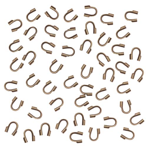 Antiqued Brass Wire & Thread Protectors .024 Inch Loops (50 Pieces)