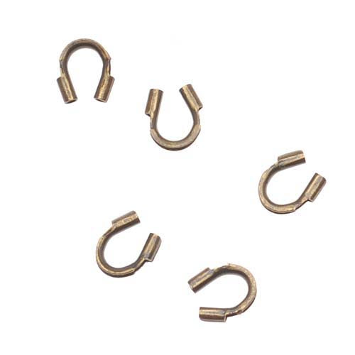 Wire & Thread Protectors, .019 Inch Loops Antiqued Brass (50 Pieces)