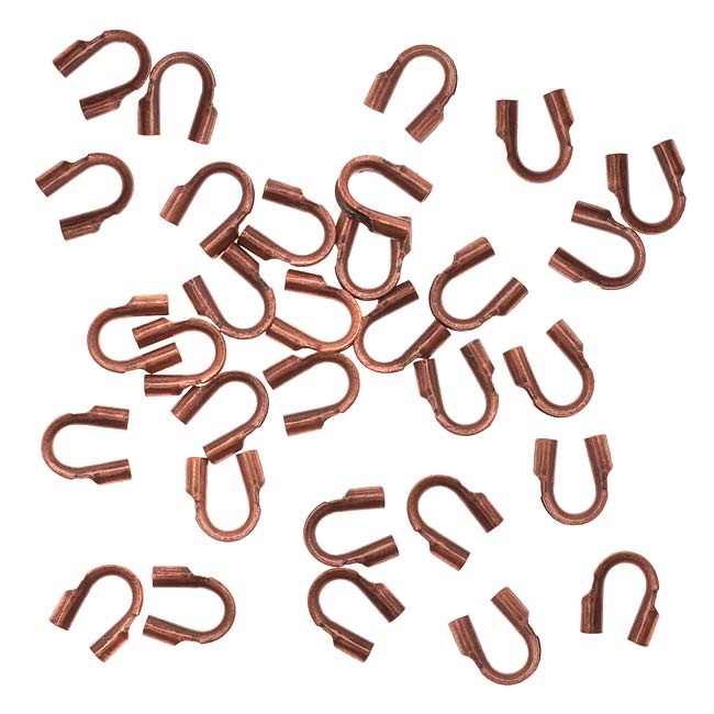 Genuine Antiqued Copper Wire & Thread Protectors .024 Inch Loops (50 pcs)