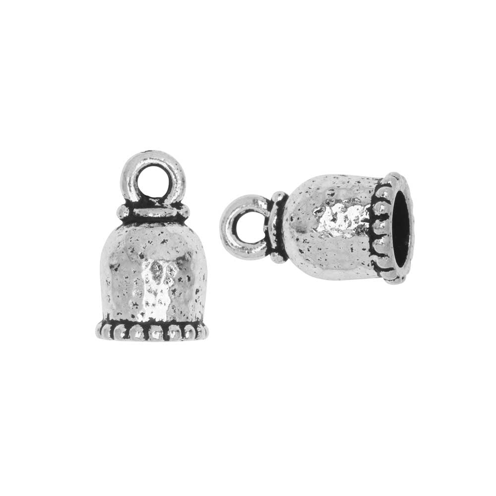 TierraCast Cord Ends, Palace Dome 15mm, Fits 6mm Cord, Antiqued Silver Plated (2 Pieces)
