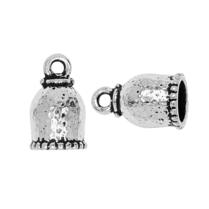 Cord End, Palace Dome 18mm, Fits 8mm Cord, Antiqued Silver, By TierraCast (2 Pieces)